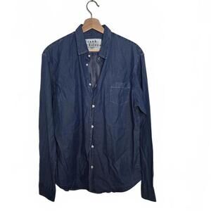 Frank & Eileen Relaxed Button Up Raw Rinse Shirt Medium Women